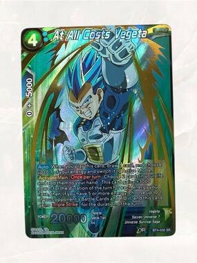 Dragon Ball Super Card Game At All Costs Vegeta BT4-030 SR Foil NM